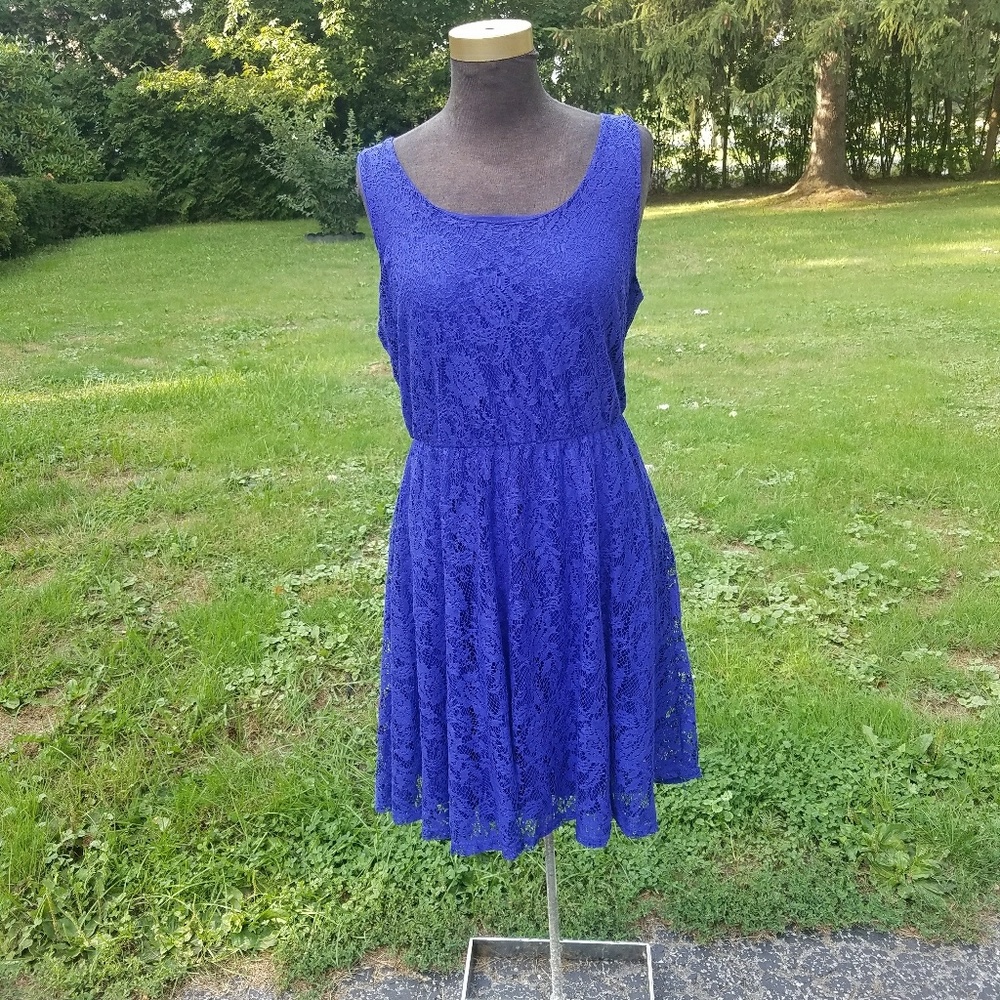 Dark iris dress with lacing cut outs